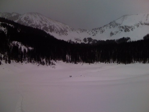 Snow shoers in distance from William and MDR Taos hike