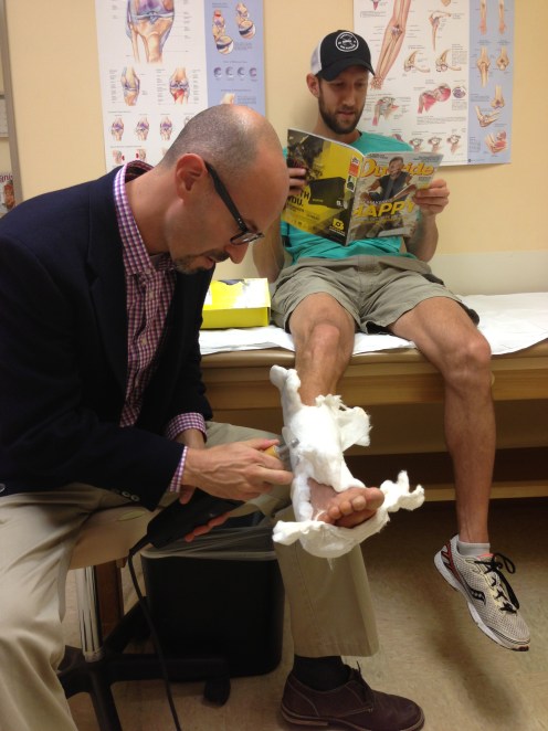 After many minutes of saw-aided deconstruction of the cast, I could again see my wilted, mostly hairless monstrosity of a leg.